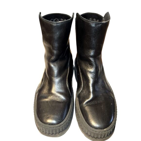 PUMA 9 Black Women's Ankle Boots 2 Inch Platform Heavy Quality Shoe - Picture 3 of 9